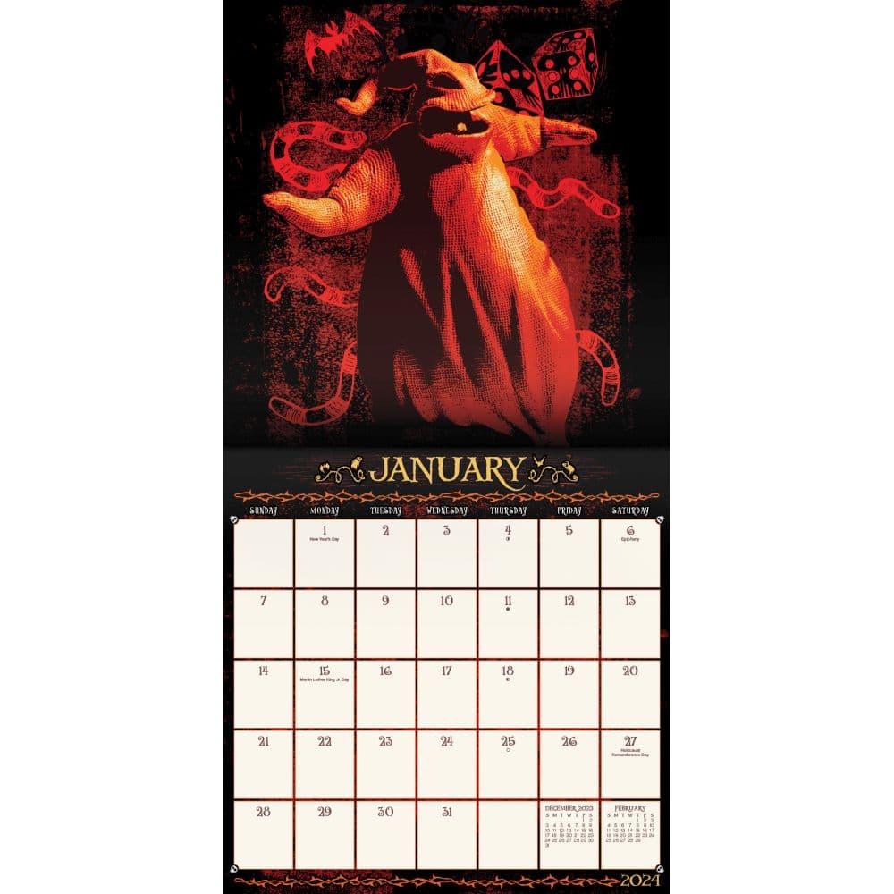 Nightmare Before Christmas Exclusive with Decal 2024 Wall Calendar