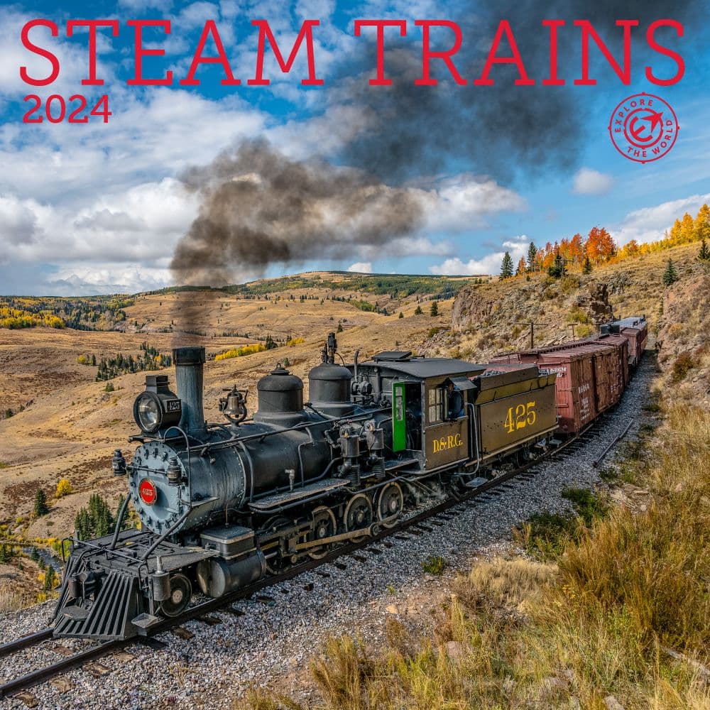 Steam Trains 2025 Wall Calendar