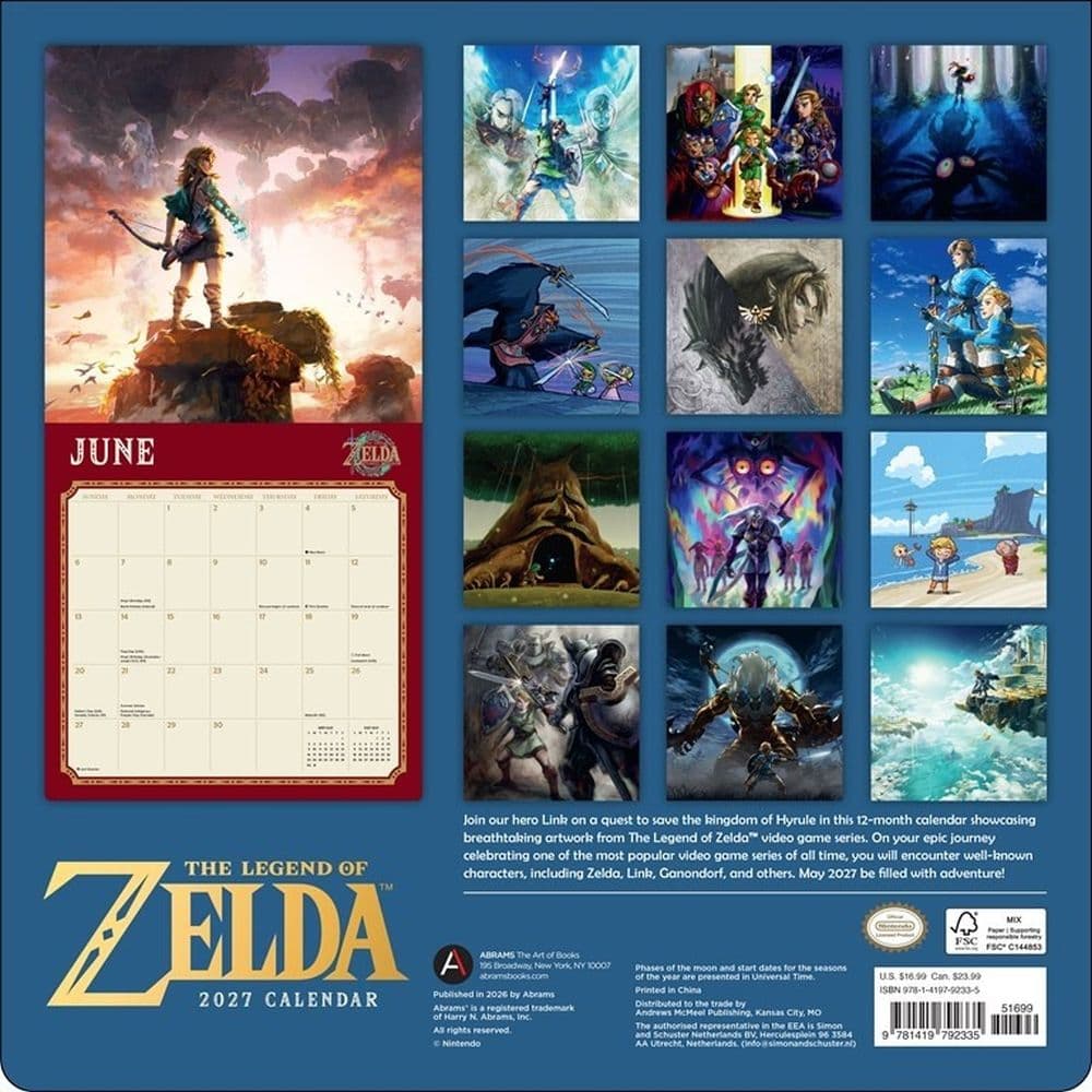 Legend of Zelda 2027 Wall Calendar First Alternate Image