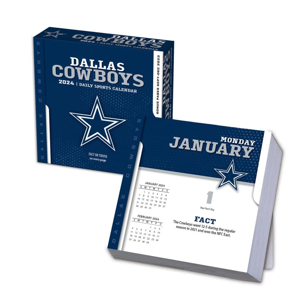 NFL Dallas Cowboys 2024 Desk Calendar Main Product Image width=&quot;1000&quot; height=&quot;1000&quot;