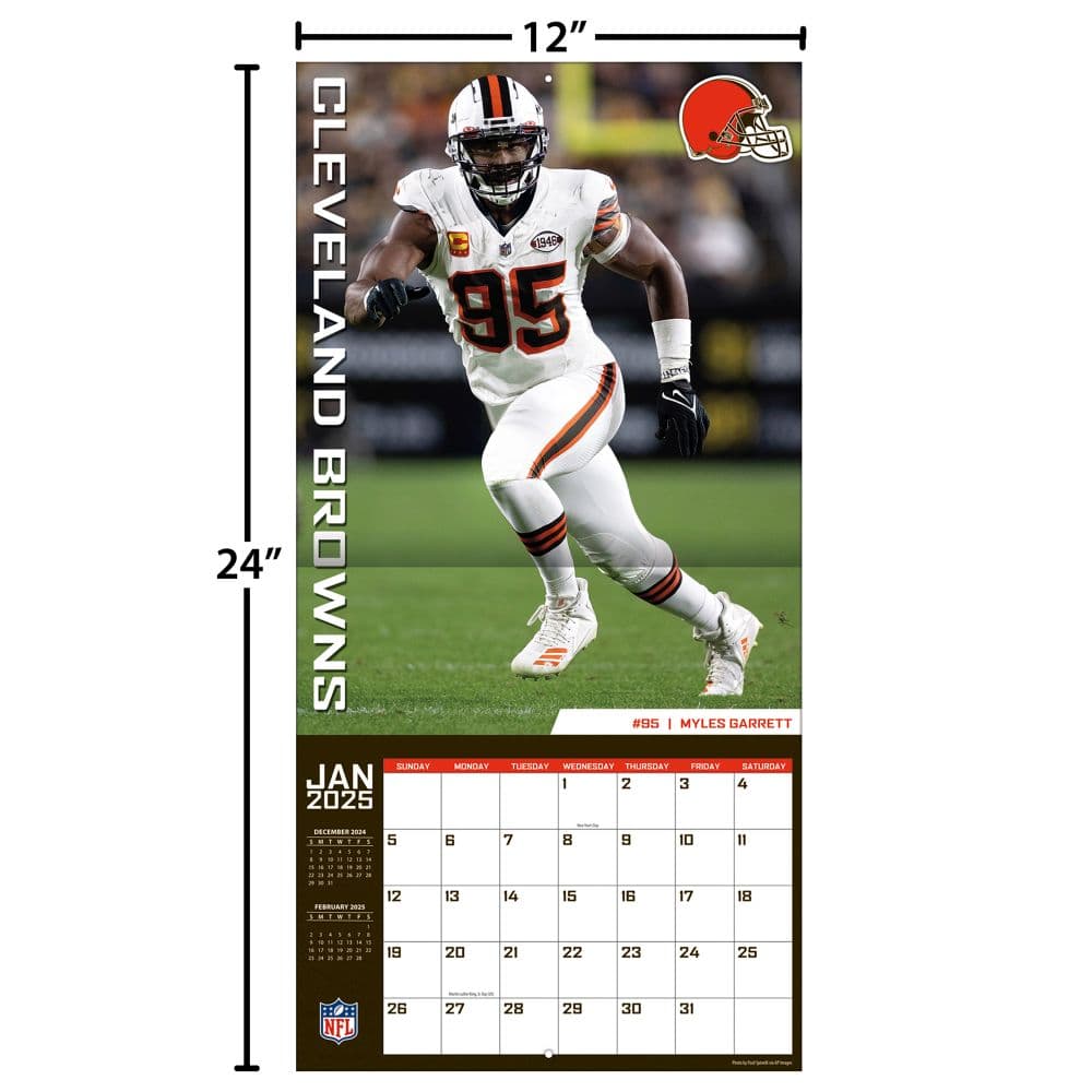 NFL Cleveland Browns 2025 Wall Calendar Fifth Alternate Image width="1000" height="1000"