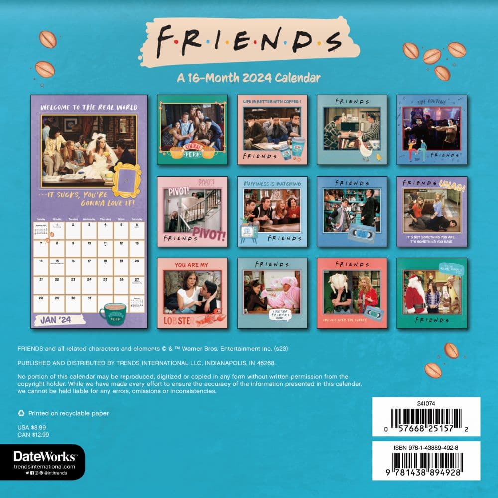 Friends 2024 Mini Wall Calendar