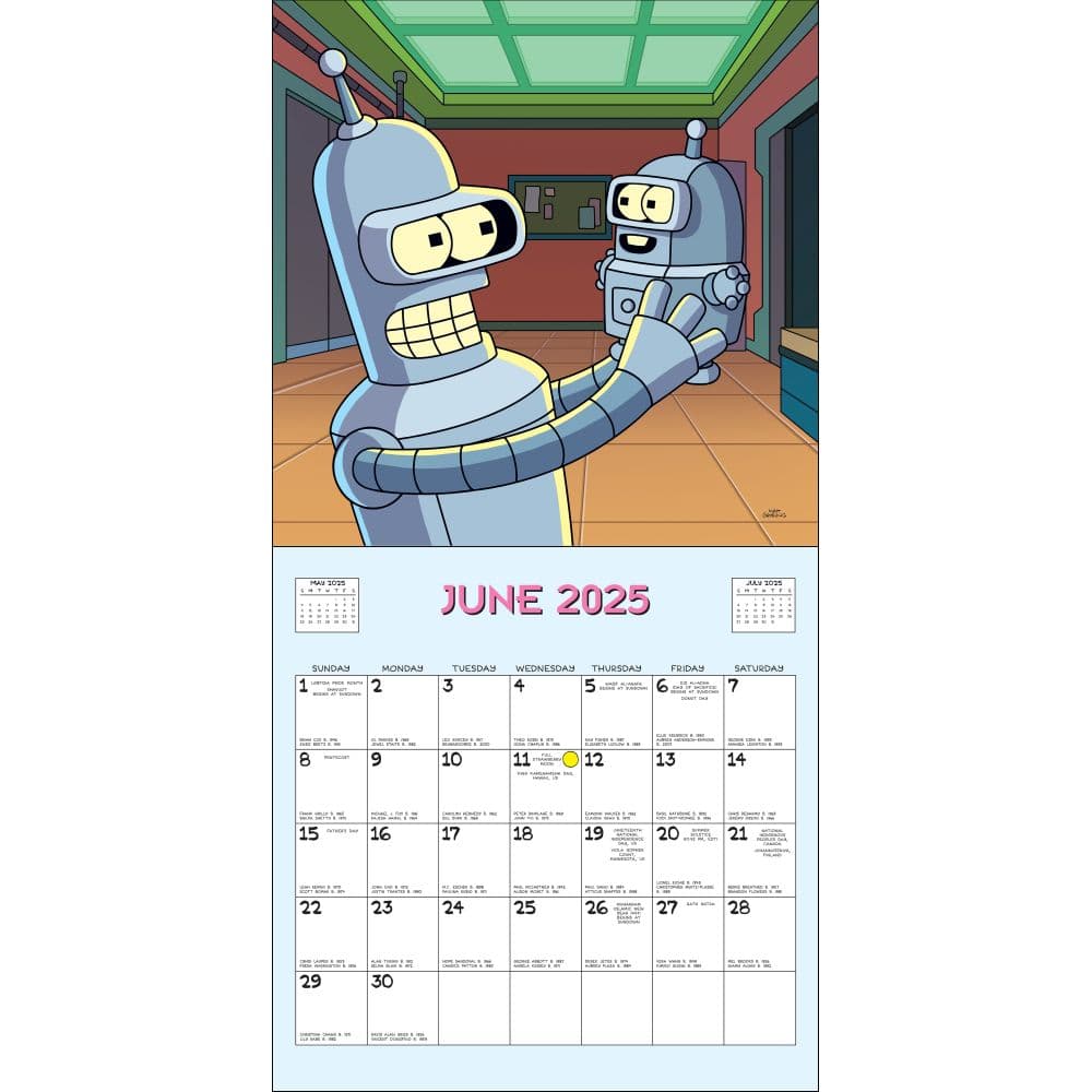 Futurama 2025 Wall Calendar