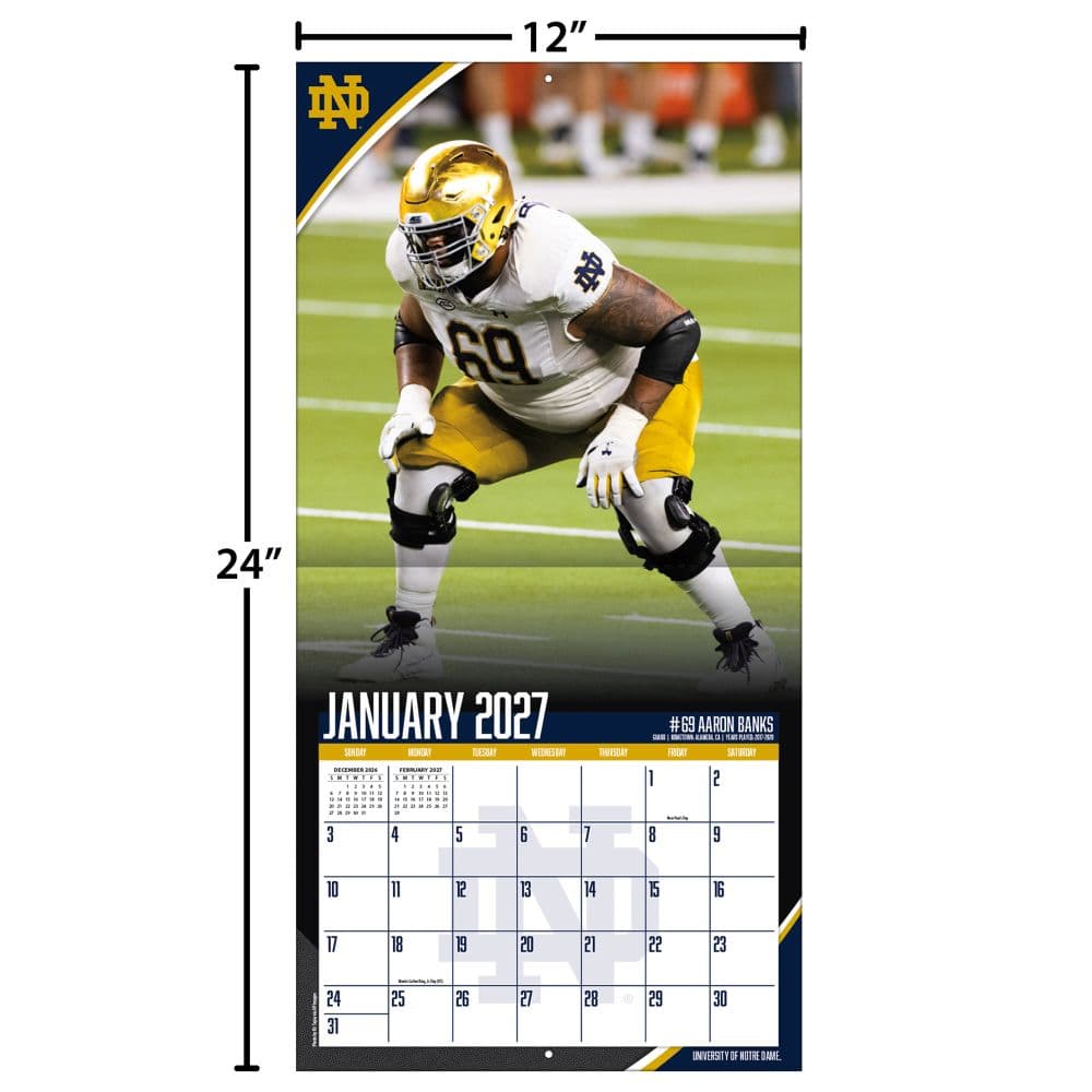 Notre Dame Fighting Irish 2027 Wall Calendar Third Alternate Image