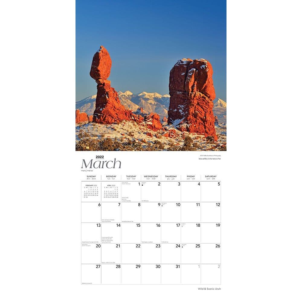 Utah Calendar 2022 Utah Wild And Scenic 2022 Wall Calendar - Calendars.com