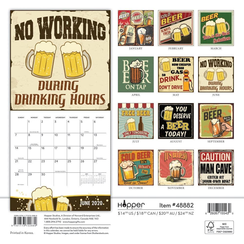 Man Cave Wall Calendar