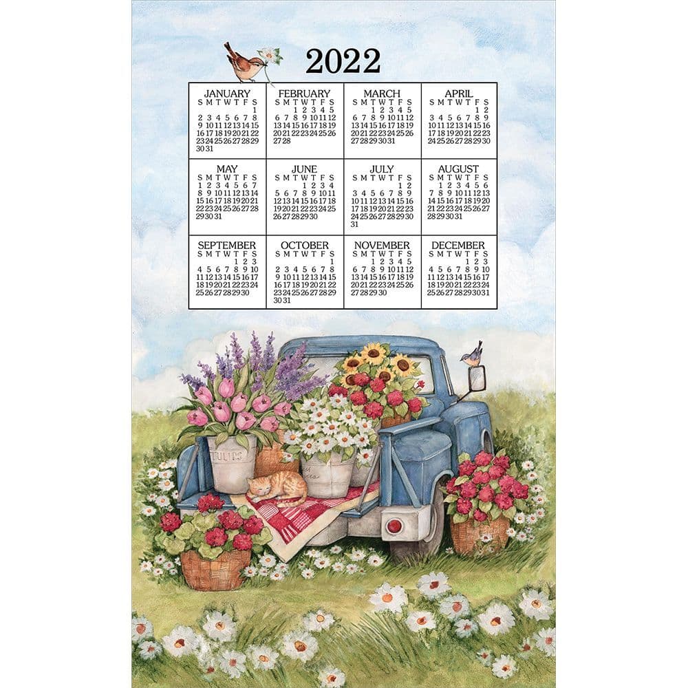 Flower Truck 2022 Calendar Towel