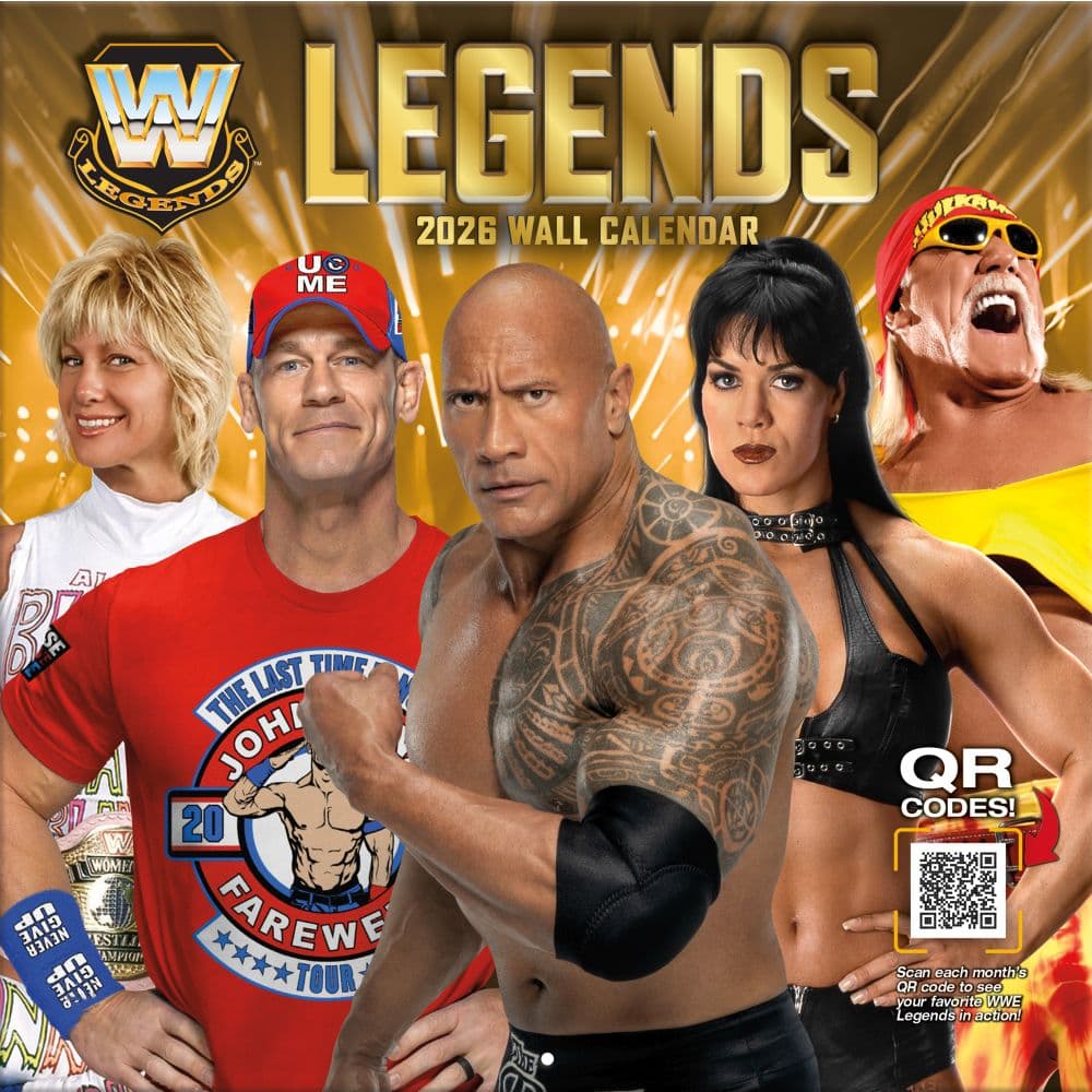 WWE Legends 2026 Wall Calendar Main Product Image