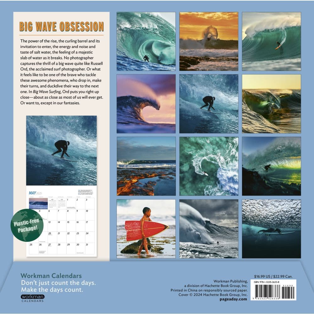 Big Wave Surfing 2025 Wall Calendar Fourth Alternate Image width="1000" height="1000"