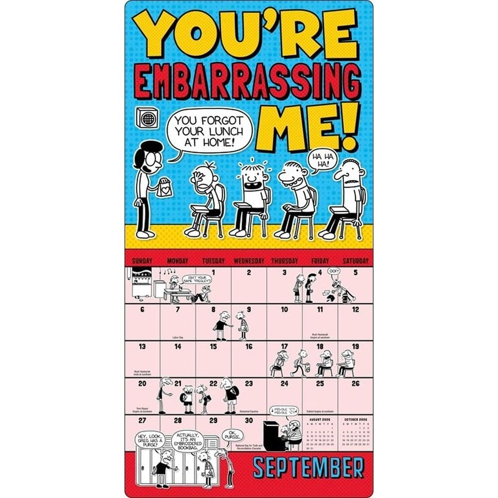 Wimpy Kid Jeff Kinney 2026 Wall Calendar Fifth Alternate Image