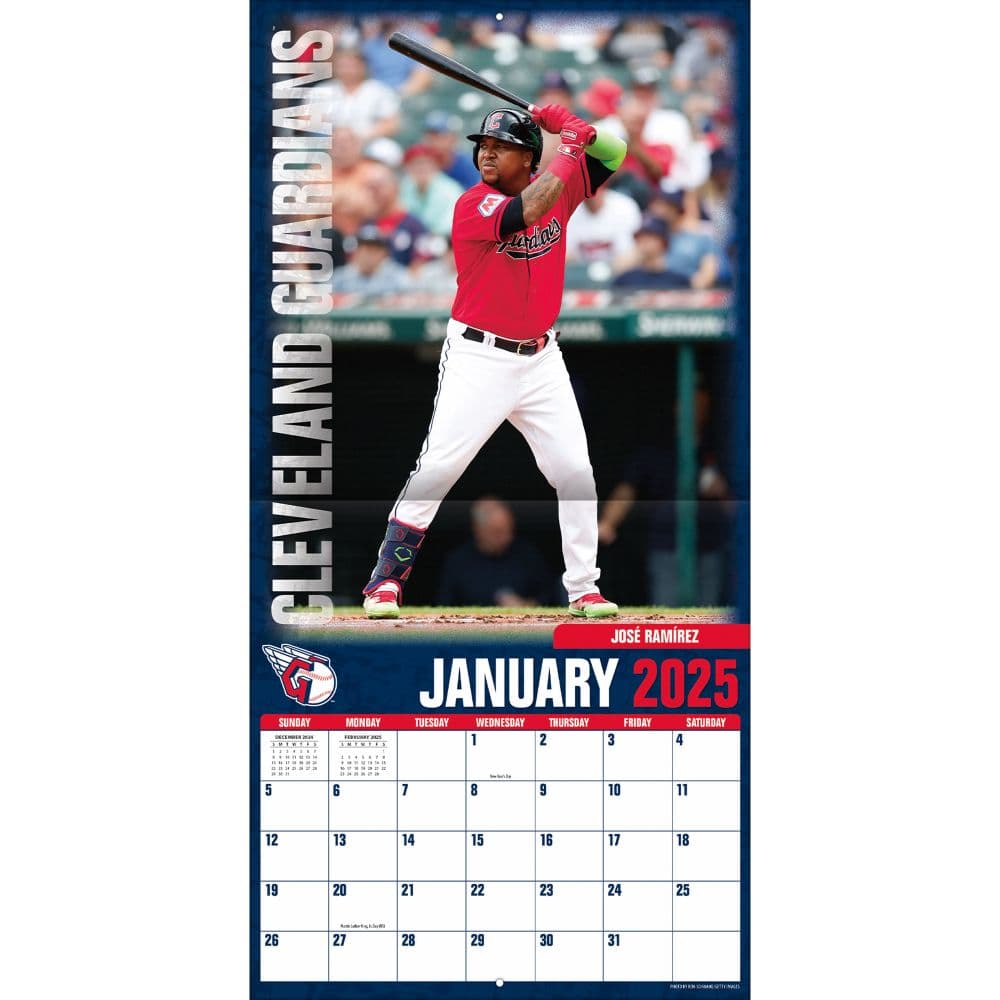 MLB Cleveland Guardians 2025 Wall Calendar Third Alternate Image