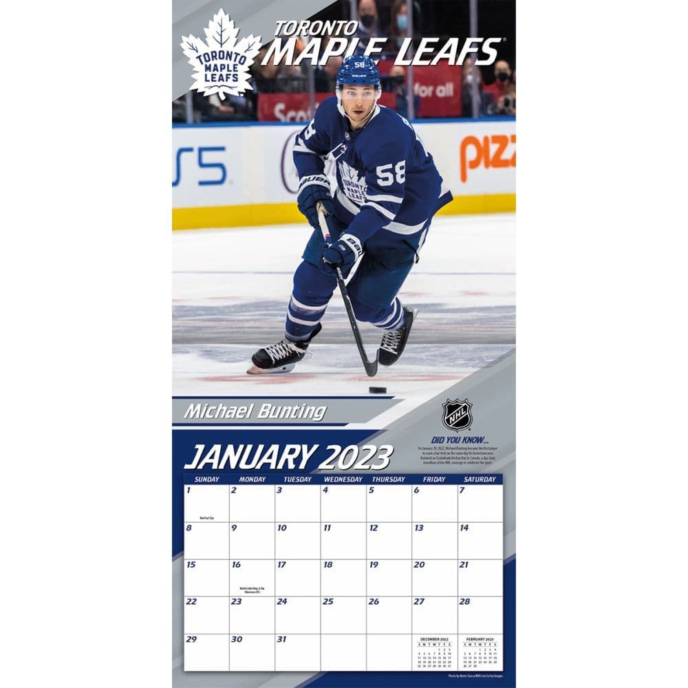Toronto Maple Leafs 2019 12x12 Team Wall Calendar 