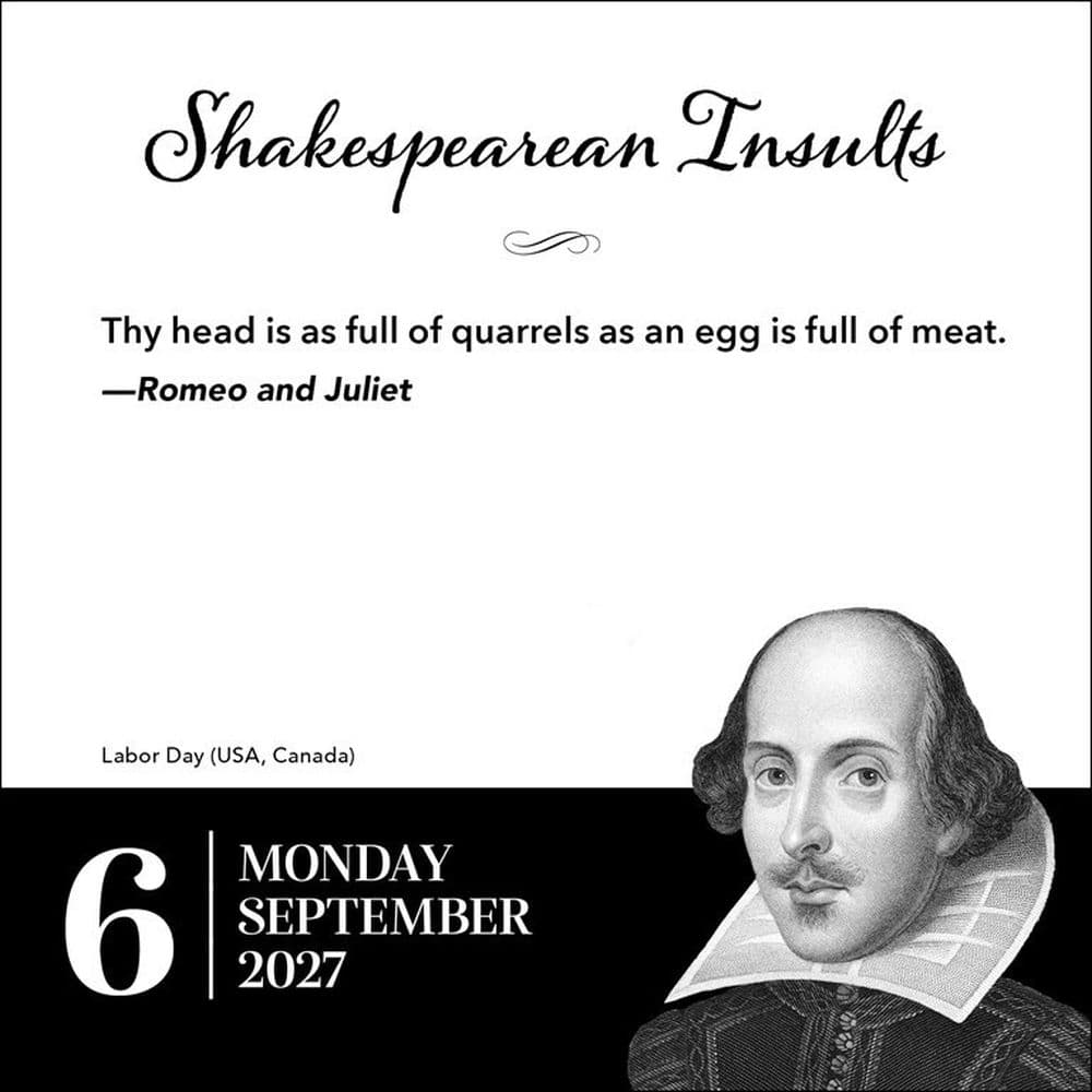 Shakespearean Insults 2027 Desk Calendar Fourth Alternate Image