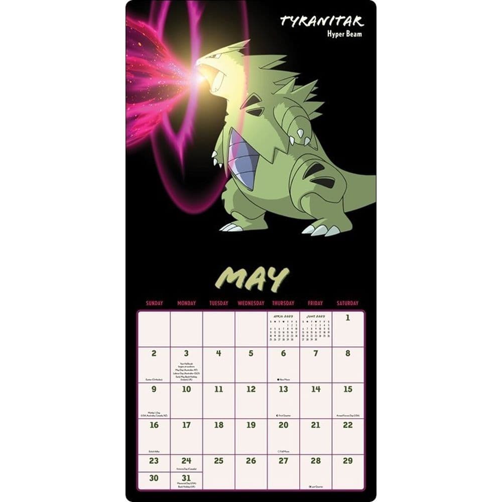 Pokemon Moves 2027 Wall Calendar Fourth  Alternate Image
