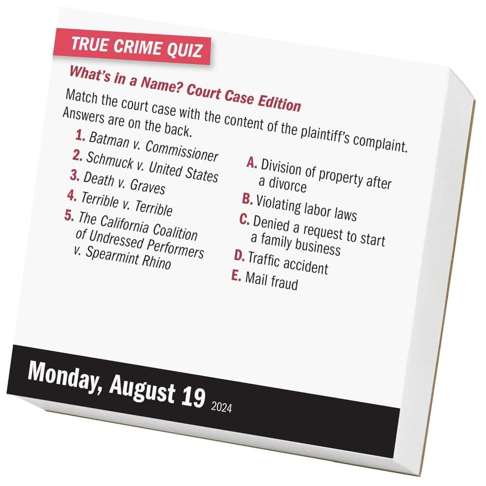 True Crime 2024 Desk Calendar Sixth Alternate Image width=&quot;1000&quot; height=&quot;1000&quot;