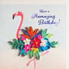 image Flamingo Quilling Birthday Card