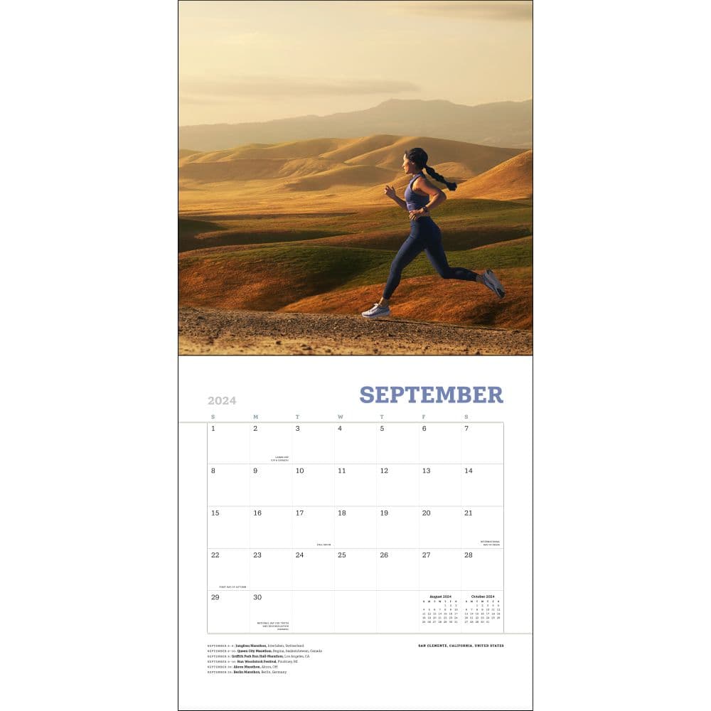 Runs Most Beautiful 2024 Wall Calendar September