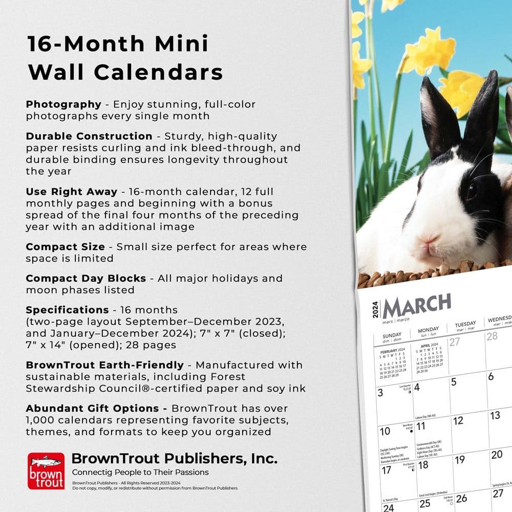 Honey Bunny 2024 Mini Wall Calendar Fourth Alternate Image width=&quot;1000&quot; height=&quot;1000&quot;