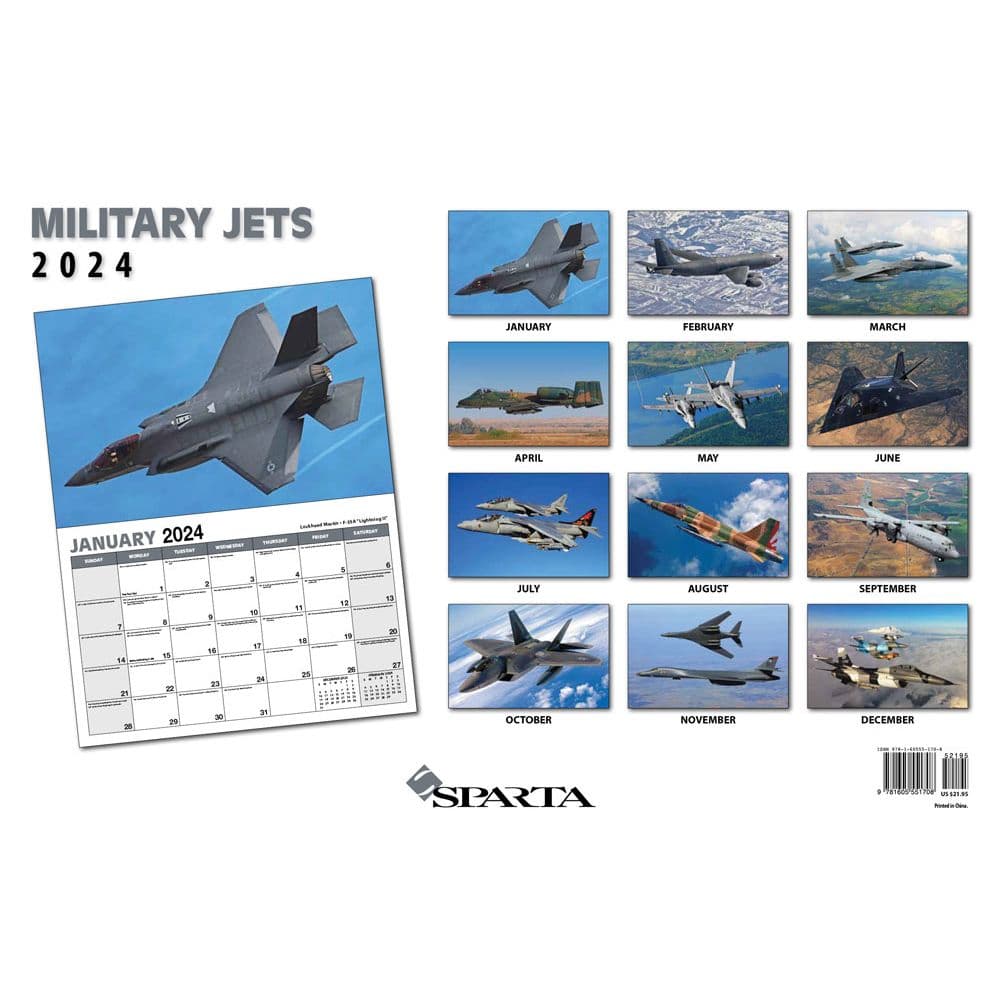 Military Jet Deluxe 2024 Wall Calendar - Calendars.com