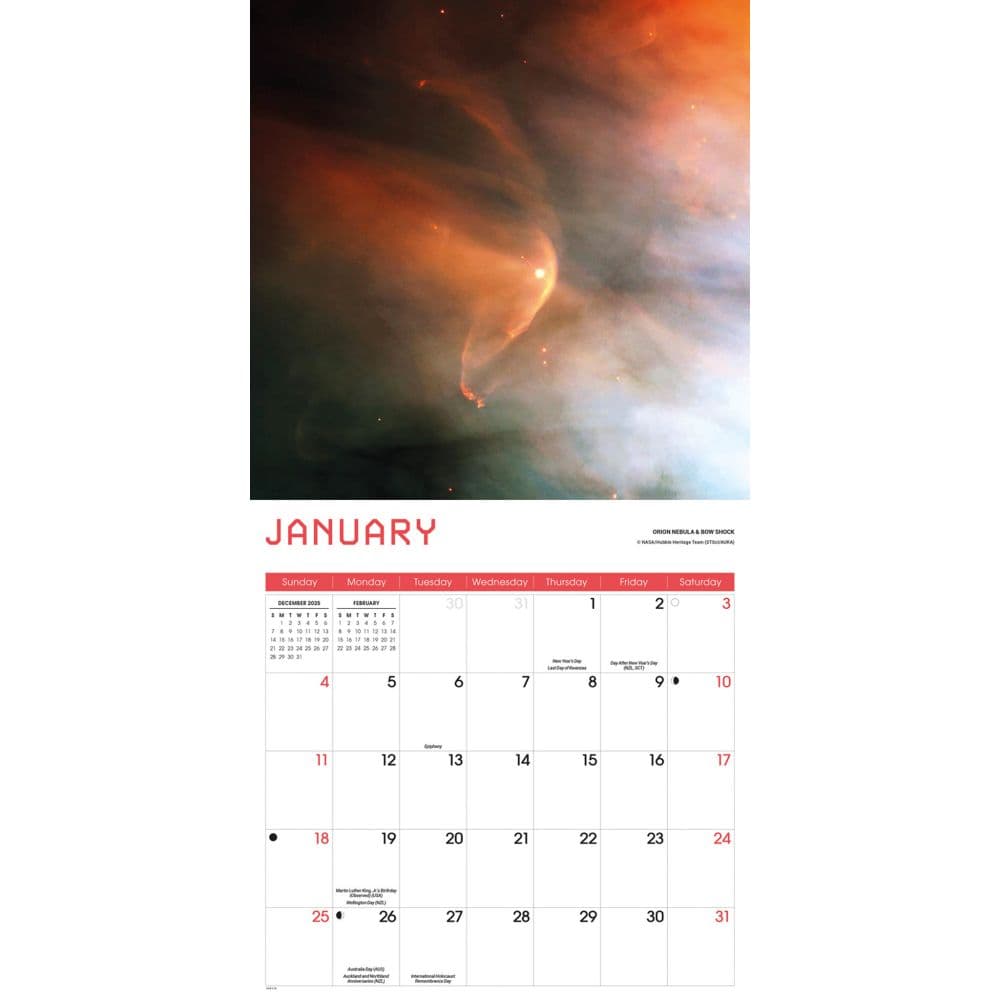 Hubble Space 2026 Wall Calendar Second Alternate Image