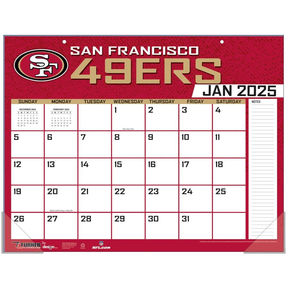 NFL San Francisco 49ers 2025 Desk Pad First Alternate Image