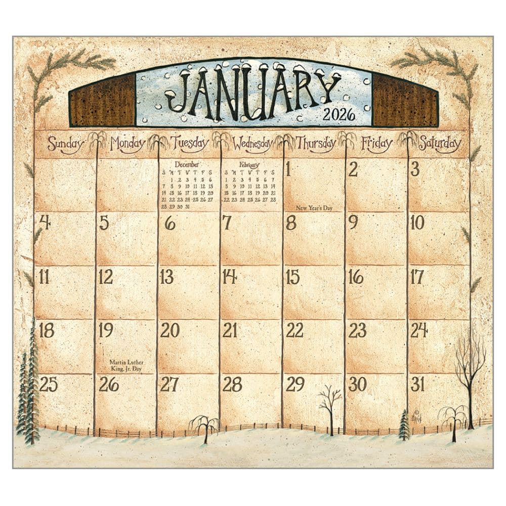 Folk Art by David Harden 2026 Wall Calendar Third Alternate Image