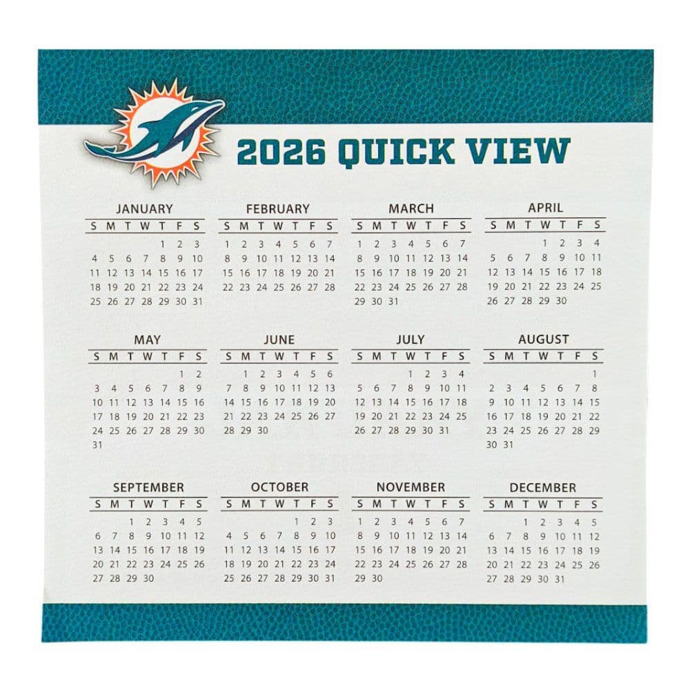 NFL Miami Dolphins 2026 Desk Calendar Fourth Alternate Image