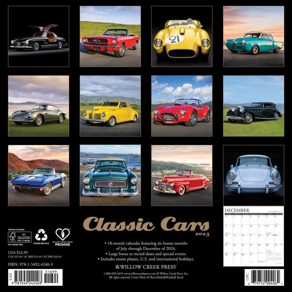 Cars Classic Just 2025 Wall Calendar First Alternate Image width=&quot;1000&quot; height=&quot;1000&quot;