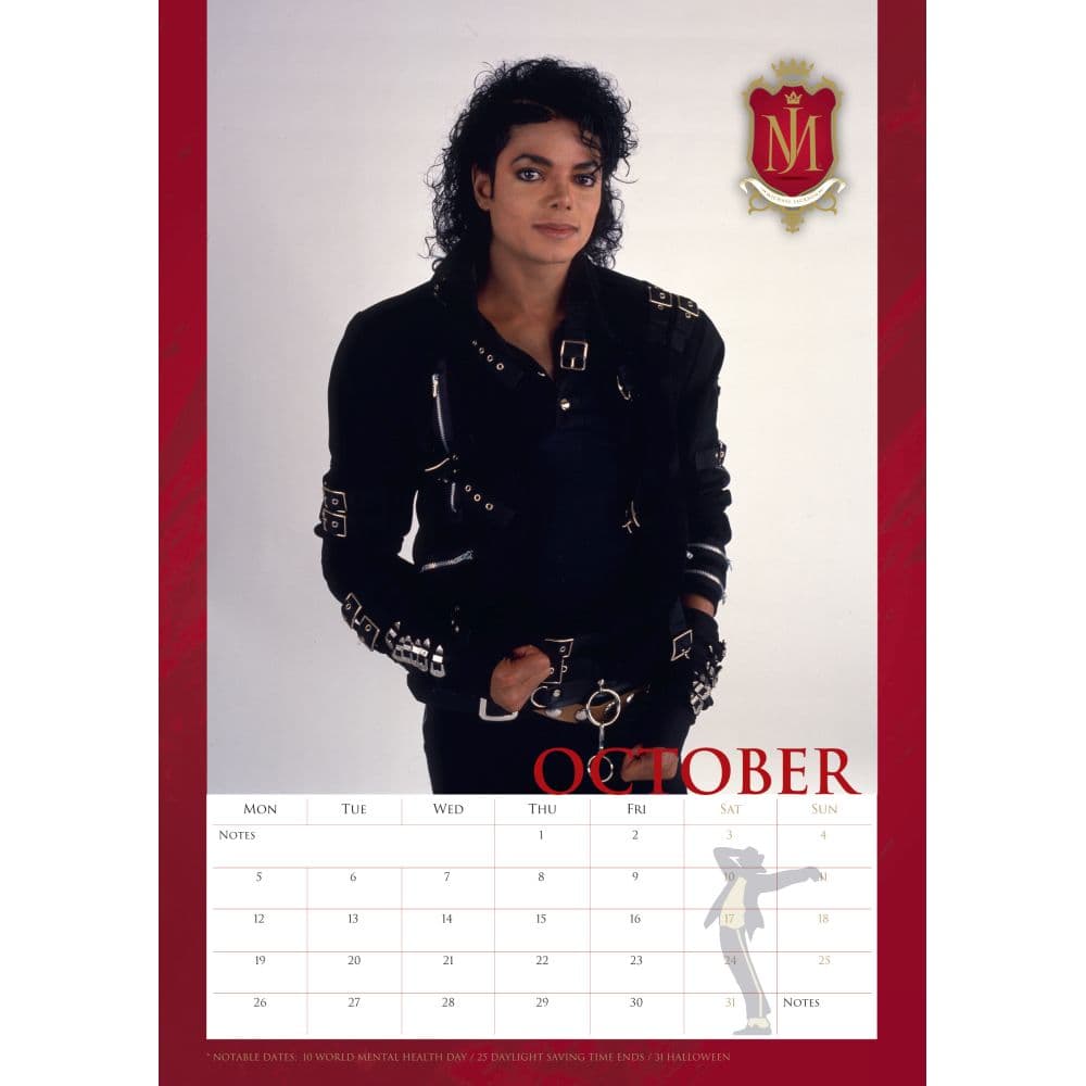 Michael Jackson Poster 2026 Wall Calendar Second Alternate Image