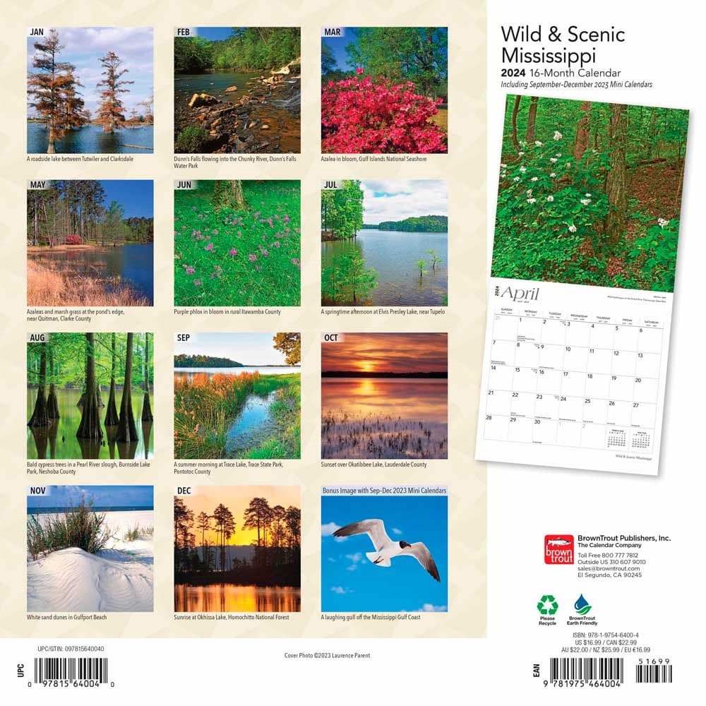 Mississippi Wild and Scenic 2024 Wall Calendar Alternate Image 1