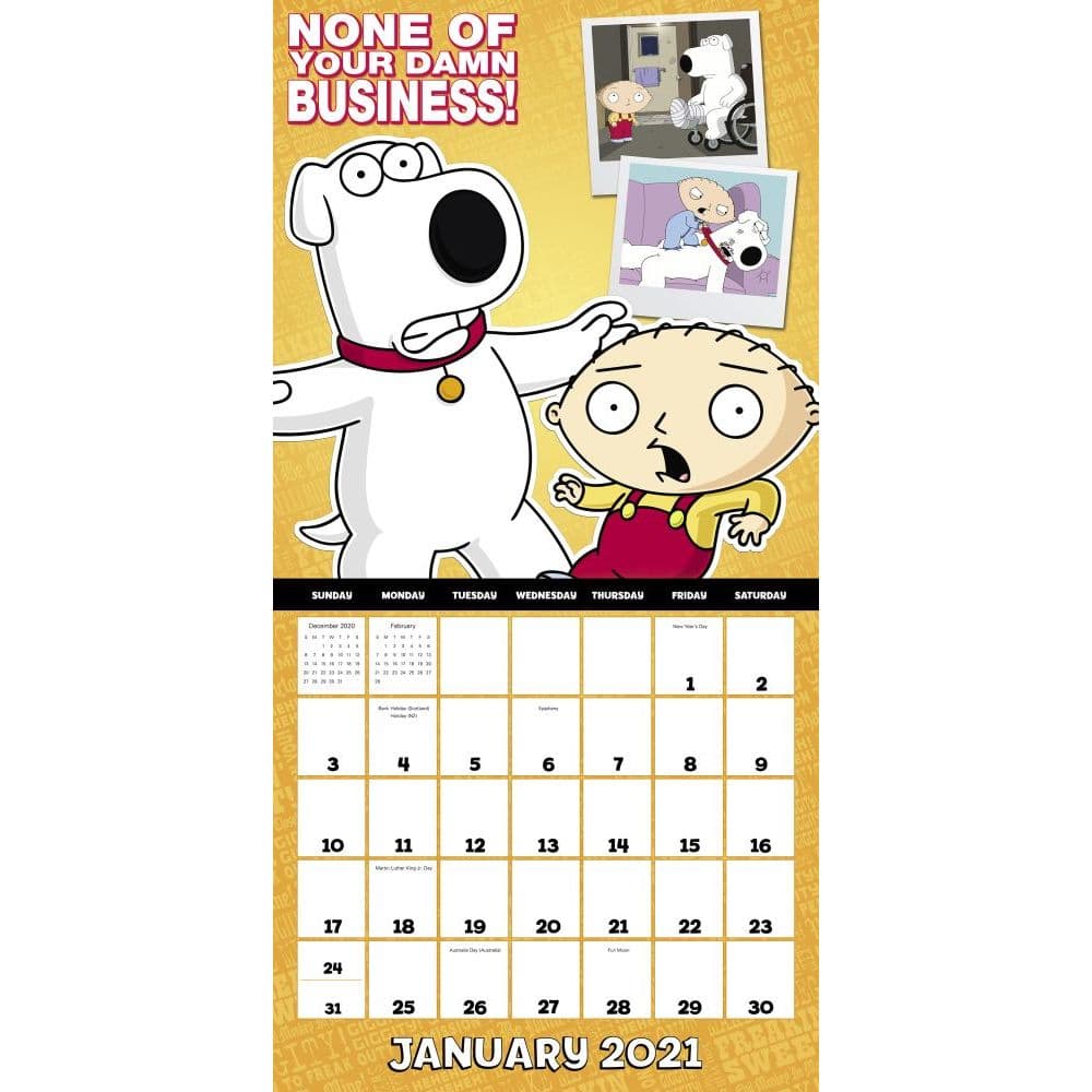 Family Guy 2024 Wall Calendar 12 Month Discount April 2024 Calendar