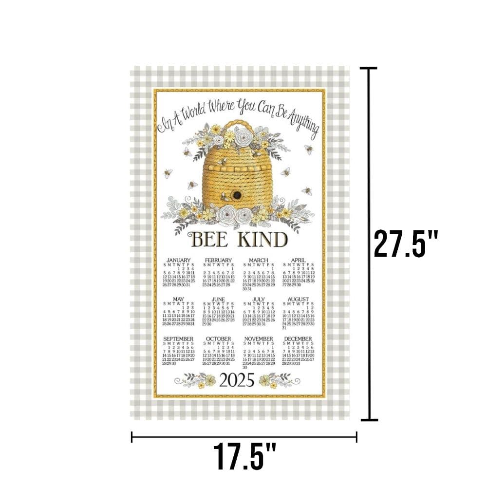 Bee Kind 2025 Calendar Towel First Alternate Image