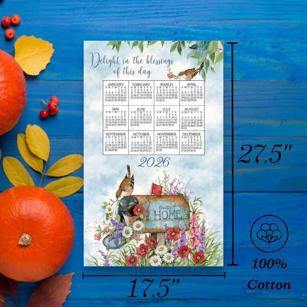 Floral Mail 2026 Calendar Towel First Alternate Image
