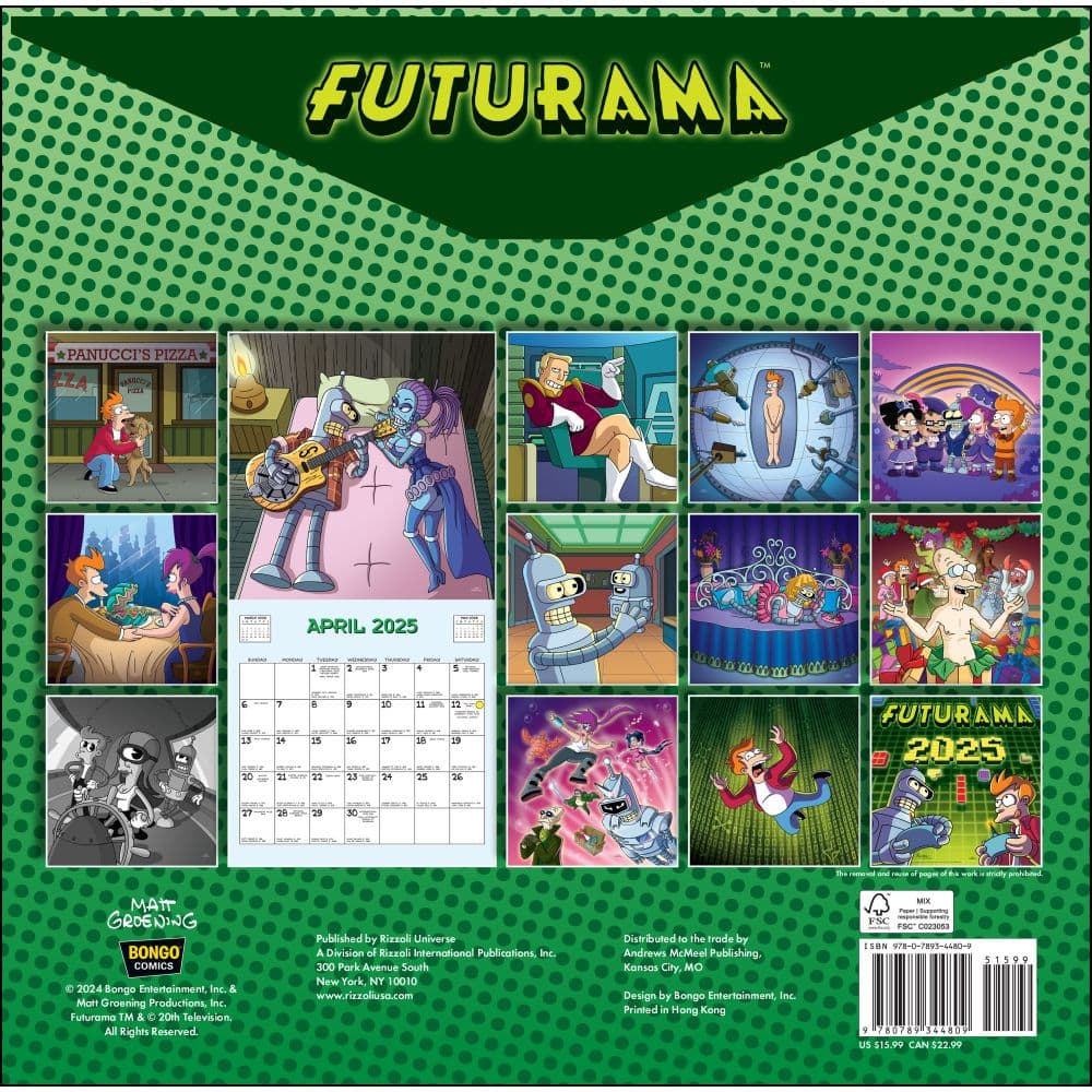 Futurama 2025 Wall Calendar - Calendars.com