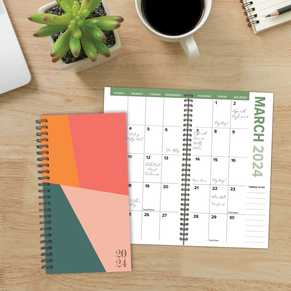 Color Block Spiral 2024 Pocket Wall Calendar