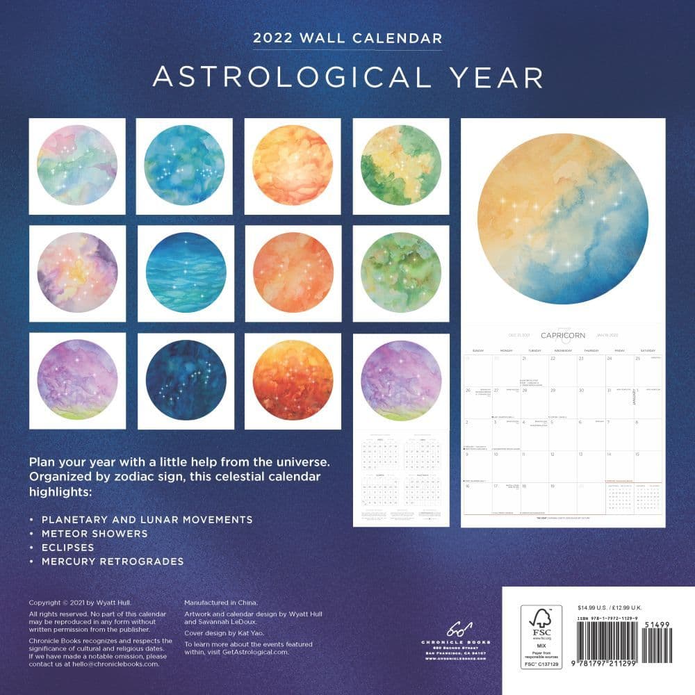 Astrological Year 2022 Wall Calendar - Calendars.com