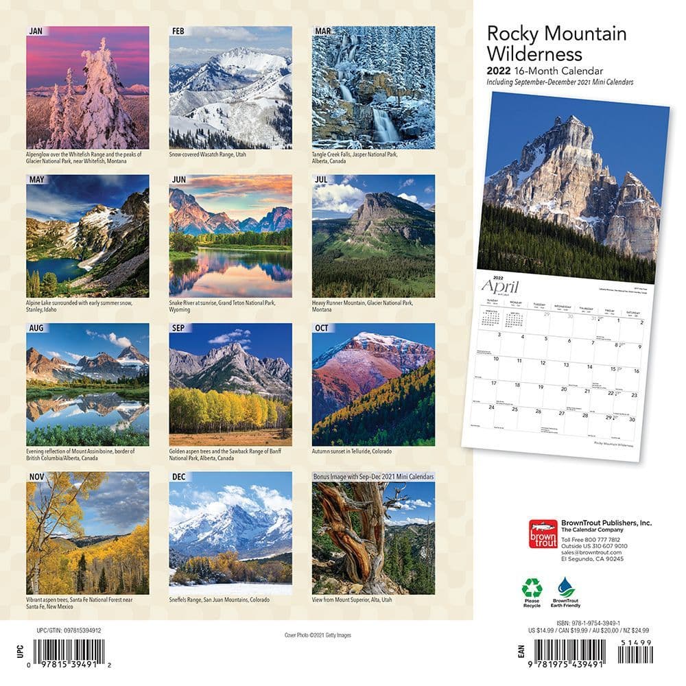 Rocky Mountain Wilderness 2022 Wall Calendar - Calendars.com