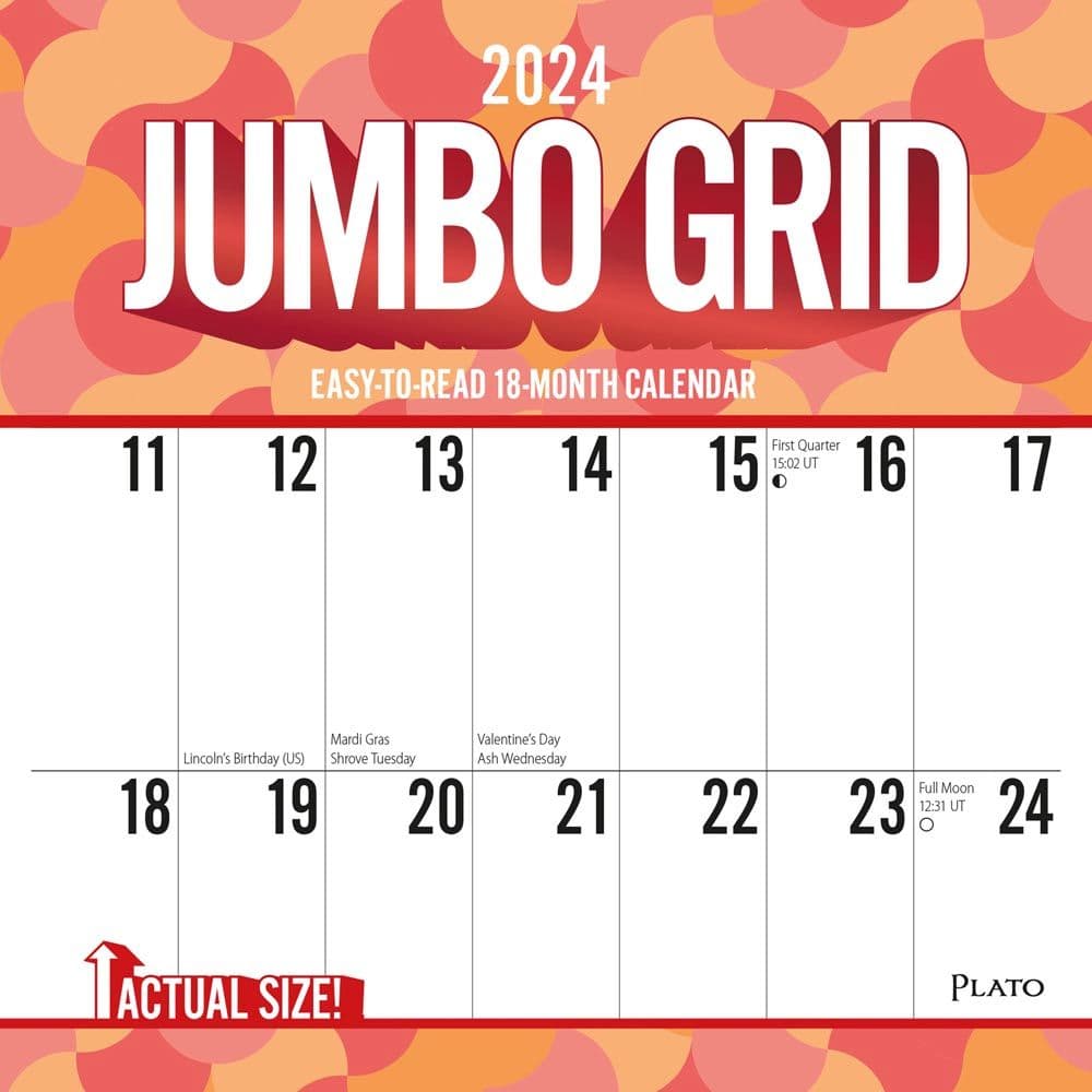 Jumbo Grid Large Print 2024 Wall Calendar Main Product Image width=&quot;1000&quot; height=&quot;1000&quot;