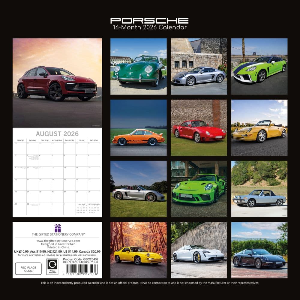 Porsche 2026 Wall Calendar First Alternate Image