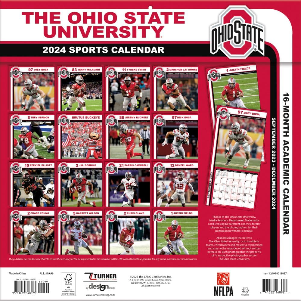 COL Ohio State Buckeyes 2024 Wall Calendar First Alternate Image width=&quot;1000&quot; height=&quot;1000&quot;