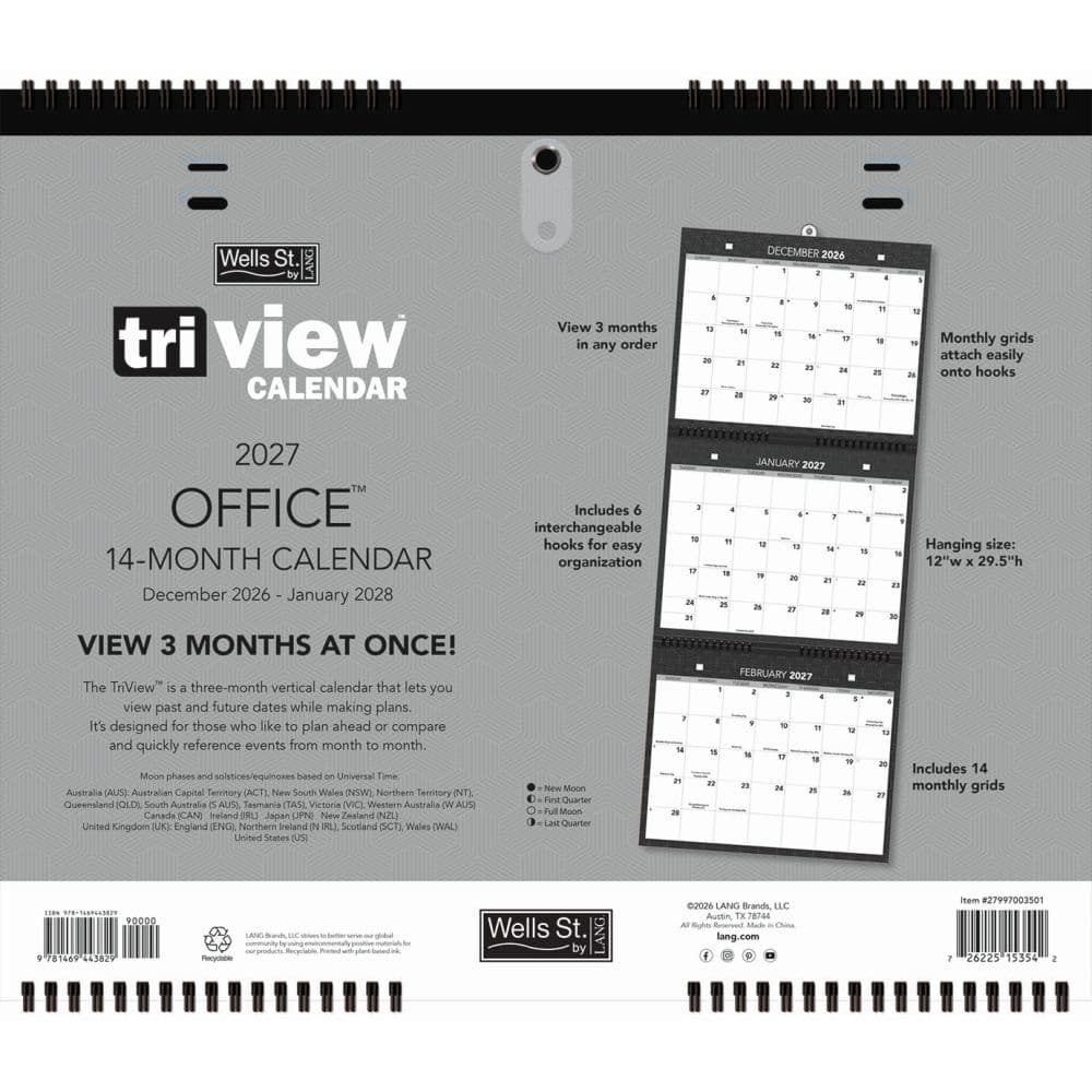 Office Tri View 2027 Wall Calendar First Alternate Image