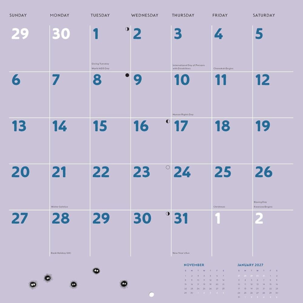 My Neighbor Totoro 2026 Wall Calendar Ninth Alternate Image
