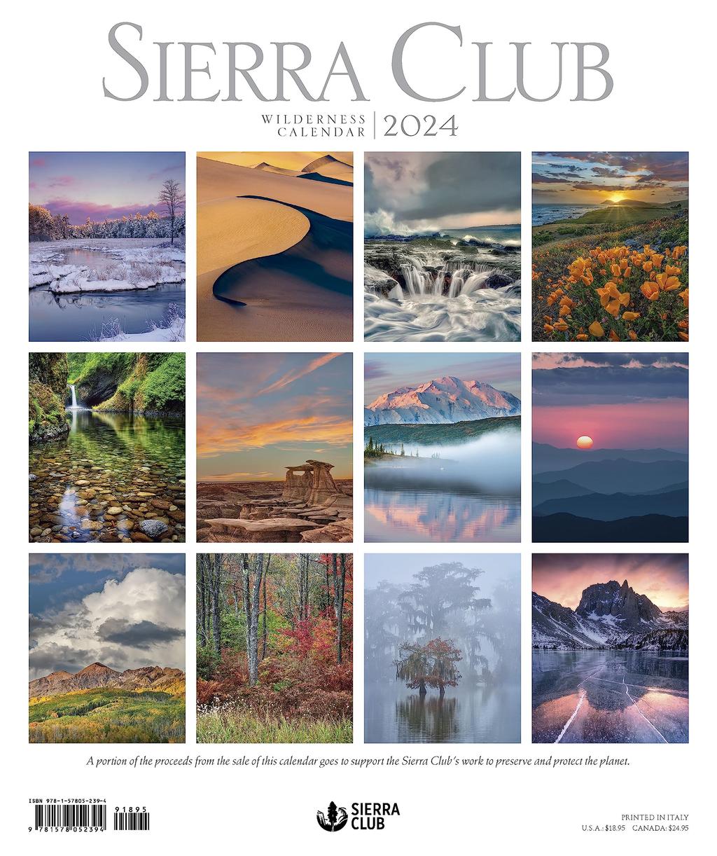 Sierra Club Wilderness 2024 Wall Calendar back