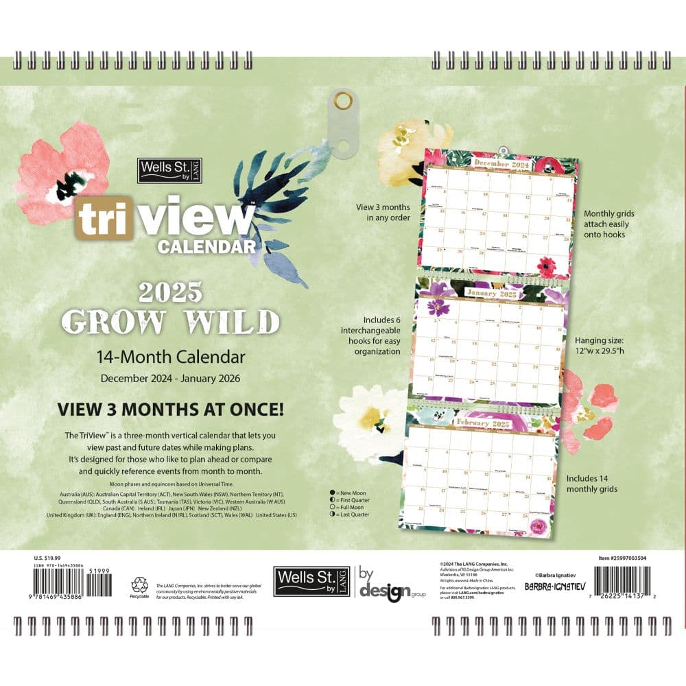 Grow Wild Triview 2025 Wall Calendar First Alternate Image width="1000" height="1000"