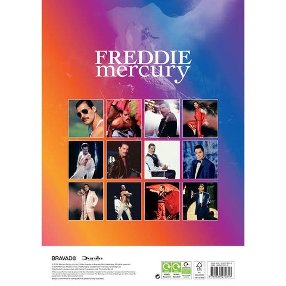 Freddie Mercury Poster 2025 Wall Calendar First Alternate Image