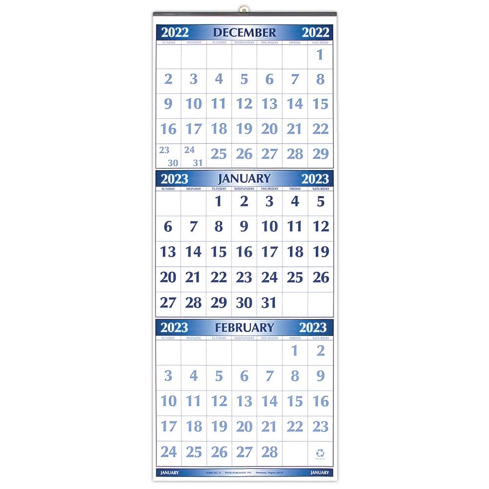 2023 Three Month Wall Calendar - Calendars.com