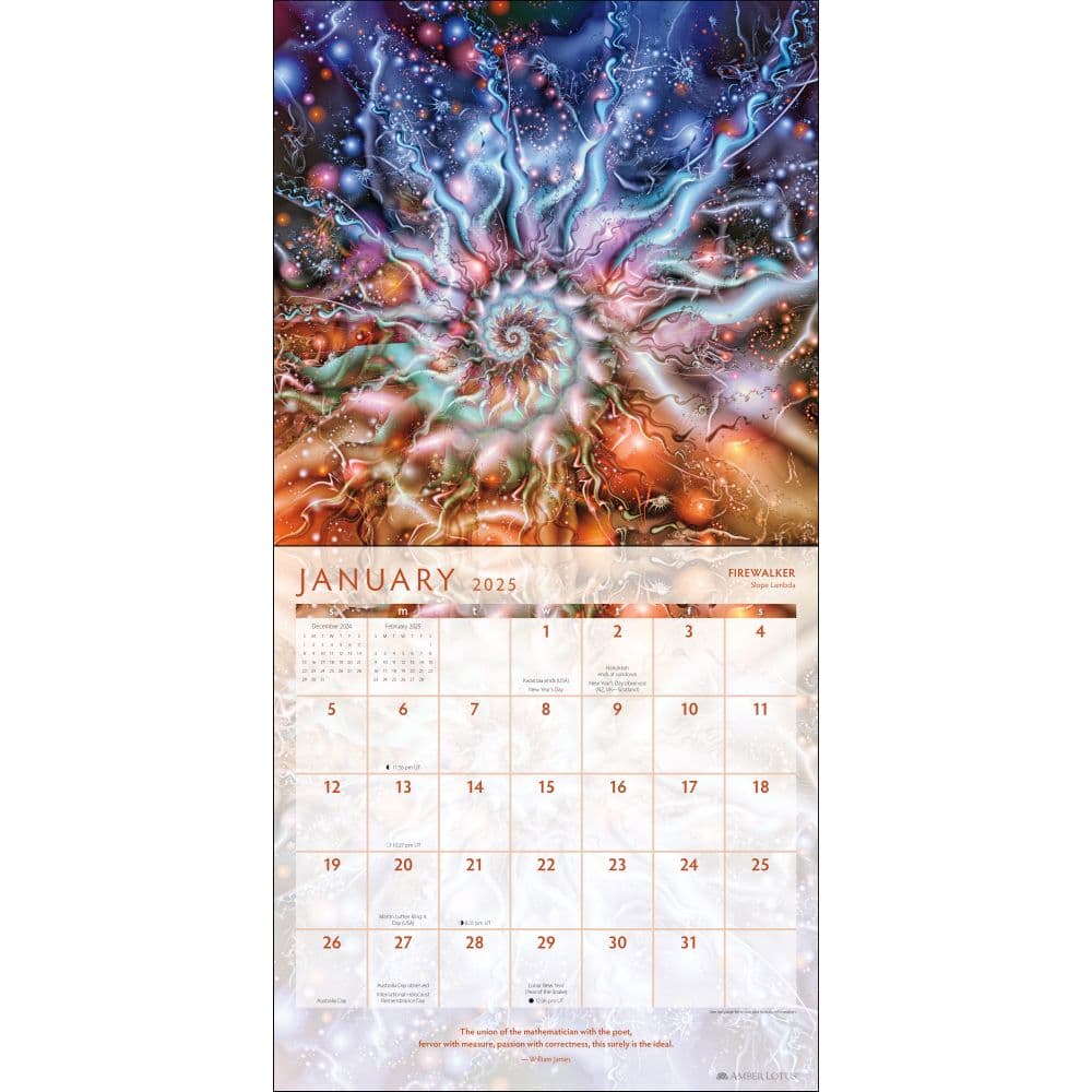Fractal Cosmos 2025 Wall Calendar