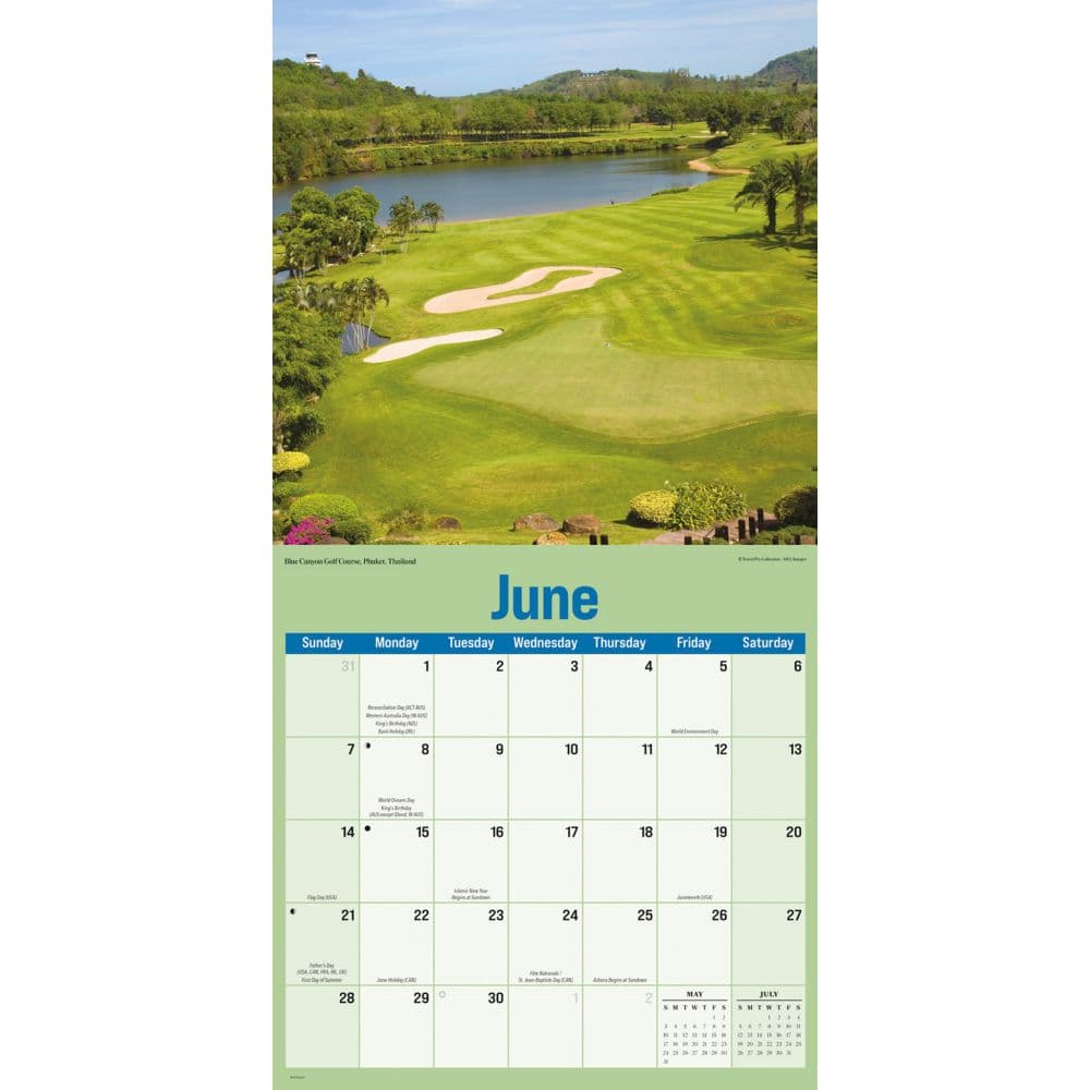 Golf Courses Photo 2026 Wall Calendar Third Alternate Image