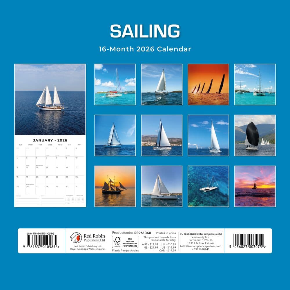 Sailing 2026 Wall Calendar First Alternate Image