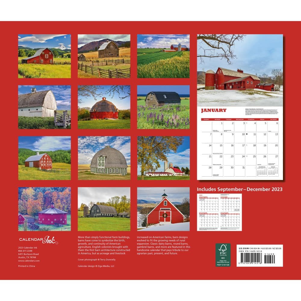 Barns Deluxe 2024 Wall Calendar